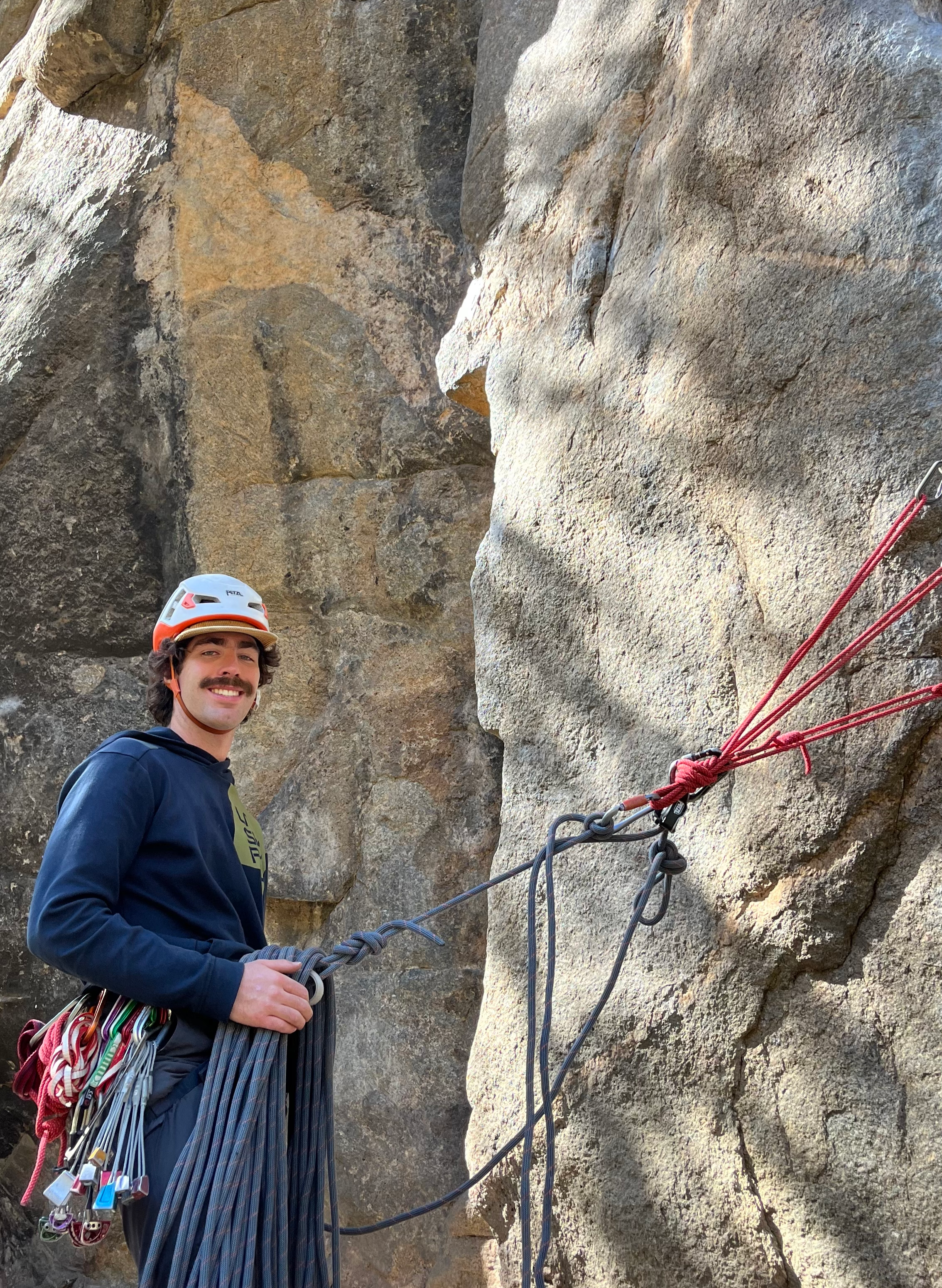 Climbing guide Clay Groves teaches proper climbing safety and trad placement